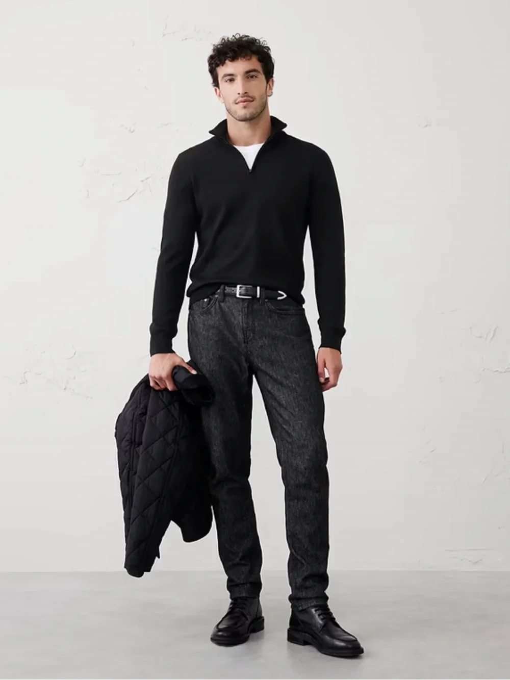 banana republic merino quarter zip sweater